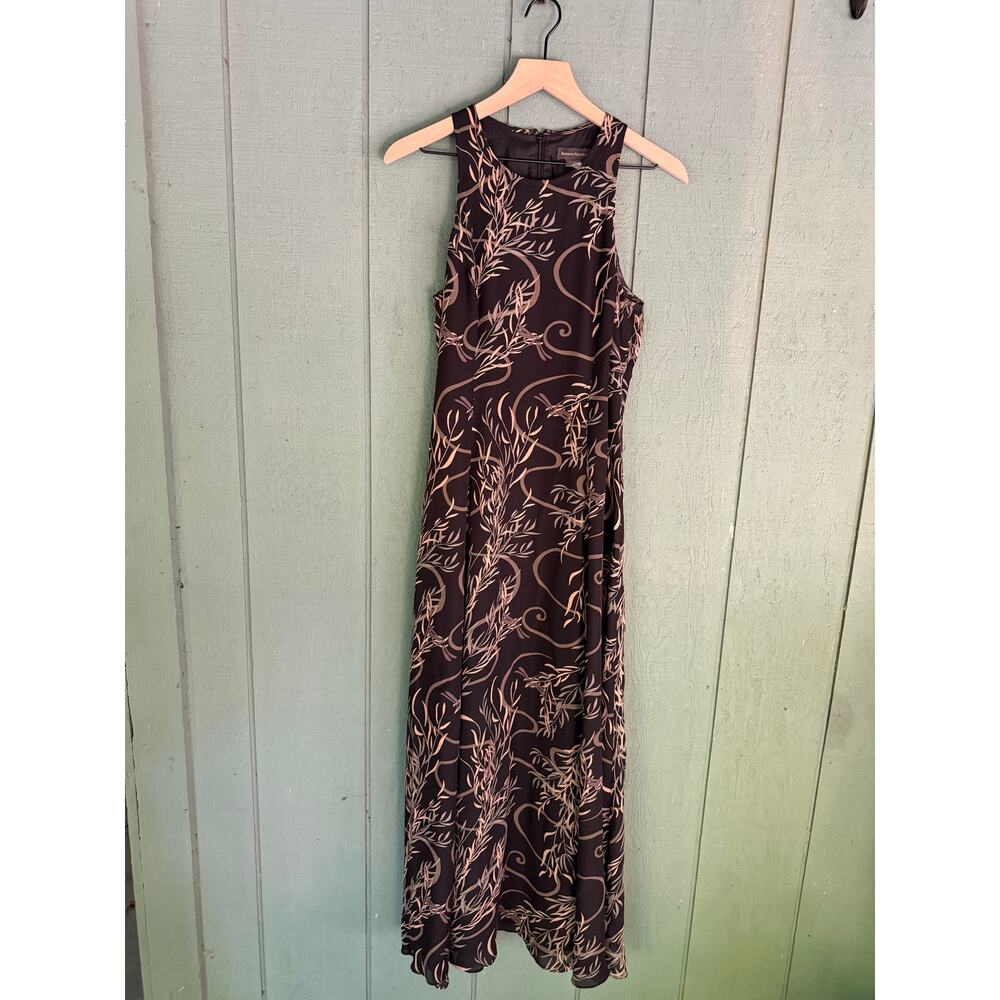 Y2K Banana Republic Silk Botanical Flowy Maxi Dress sz8 Vintage Quiet Luxury - Picture 3 of 9